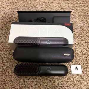 TYMO PORTA Cordless-Portable Hair Straightener Brush-Black